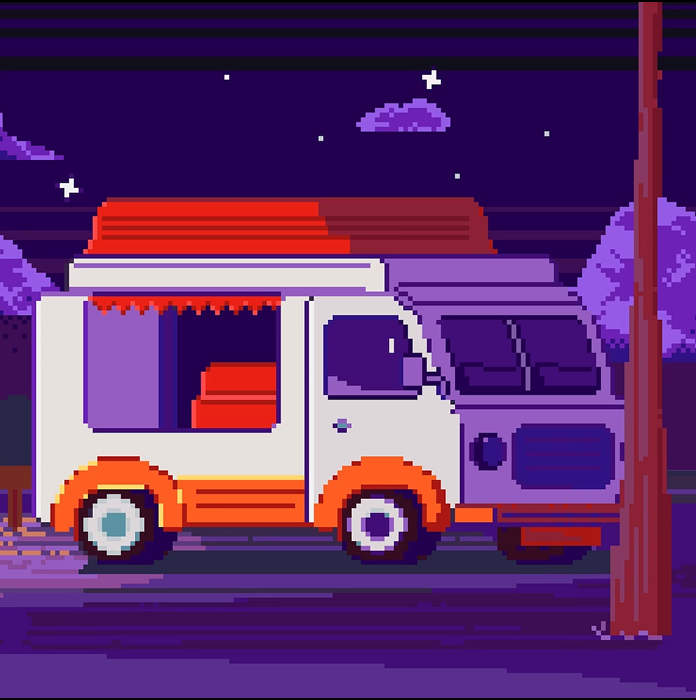 грузовичок в ночи