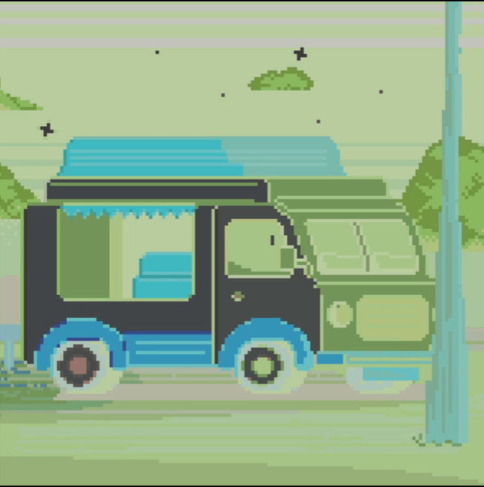 грузовичок в ночи с эффектом