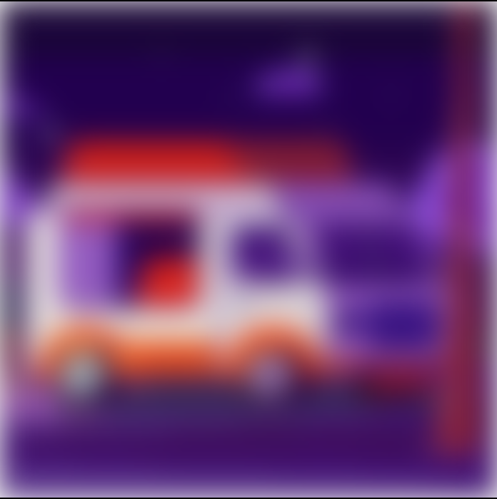 грузовичок в ночи с эффектом