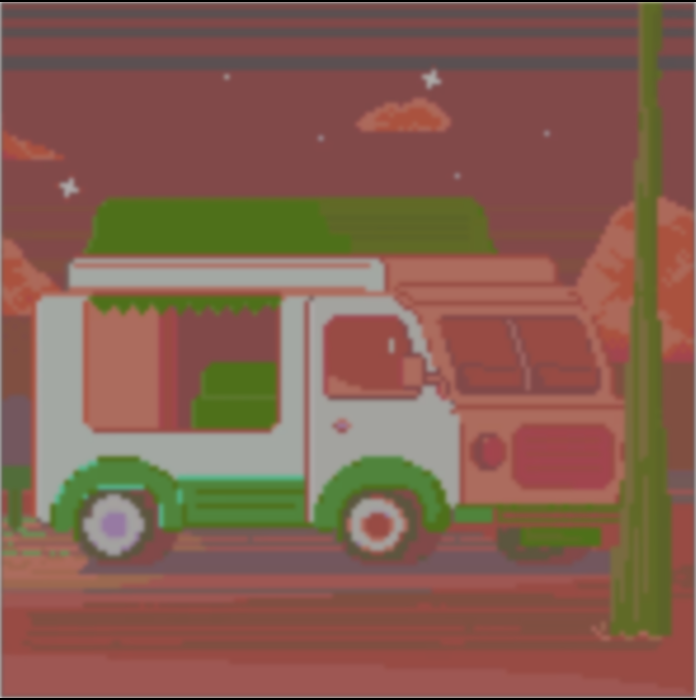 грузовичок в ночи с эффектом